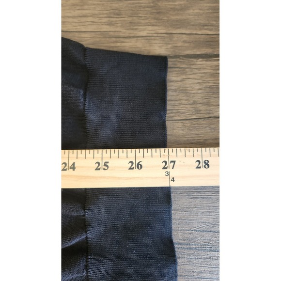 Collars & Co Polo Shirt Large Black Luxury Knit Silk Cotton Johnny Collar NWT - Picture 7 of 7